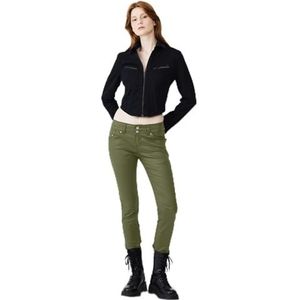 LTB Jeans Dames Molly M - Slim Fit met gemiddelde taille en ritssluiting in groen van katoenmix - Maat W28L30, Green Coated Wash 2836, 28W x 30L