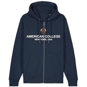 AMERICAN COLLEGE USA Sweatshirt met ritssluiting, marineblauw, maat XL, Blauw, XL