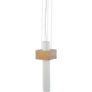 Homemania hanglamp, metaal, wit, hout