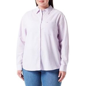Tommy Jeans Dames Tjw effen linnen mix overhemd blouses, Lavendel Bloem, XXS