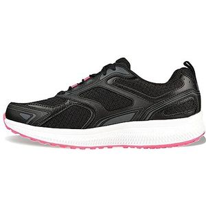 Skechers Heren Go Run Consistent-Performance Running & Walking Schoen Sneaker, Zwart leer roze rand, 36.5 EU