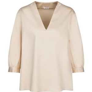 Seidensticker Dames tuniek - Fashion Blouse - Regular Fit - V-hals - 3/4-mouw - katoenmix - Stretch, beige, 36