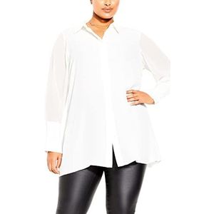City Chic Dames Plus Size Tuniek Amelia Jurk Shirt, Ivoor, 48 grote maten