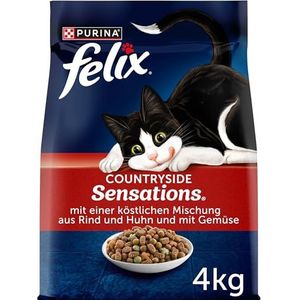 Felix Countryside Droogvoer voor Katten, Met Rund, Kip & Groenten, Zak 4 Kg