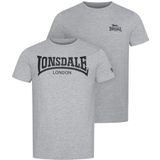 Lonsdale Heren T-shirt normale pasvorm dubbelpak PIDDINGHOE, Marl Grey/Black, XXXL, Marl Grijs/Zwart, 3XL