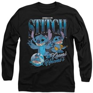 Disney Lilo and Stitch Homage Unisex T-shirt met lange mouwen, zwart, Large, Zwart, L