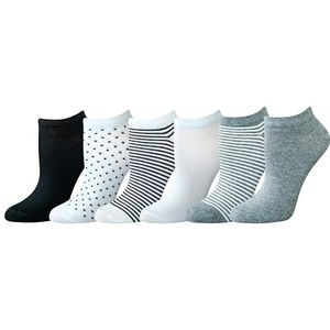 Amazon Essentials Dames 6-Pack Casual Low-Cut Sokken,Zwart gesorteerd,Shoe Size: 6 to 9