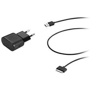 aiino Wall Charger USB-voeding oplader stopcontact 1A met Apple Dock 30 roze kabel 1,6m - zwart