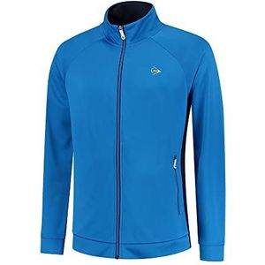 Dunlop Heren Club Heren Gebreid Jas Tennis Shirt, Blauw/Navy, L, blauw/navy, L