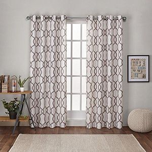 Exclusive Home Curtains Ringgordijnen, 1 paar, polyester, naturel, lengte 96 inch