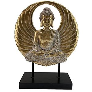 Decoratieve figuren DKD Home Decor Zwart Gouden Metaal Boeddha Hars Orientaals (25 x 8 x 33 cm)