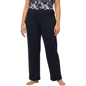 Ulla Popken Dameskleding Plus Size Curvy Pull On Gebreide Rechte Been Pocket Broek 624781, marineblauw, 36W x 32L