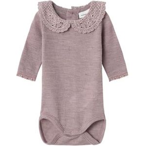 Nbfwang Wool Naald Ls Body W/Collar, lila, 68 cm