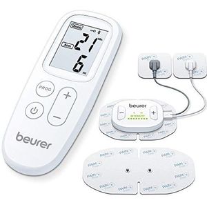 Beurer EM 70 Wireless TENS/EMS-apparaat, draadloos stimulatiestroomapparaat voor pijntherapie, spierstimulatie en massage, met app, inclusief 4 elektroden