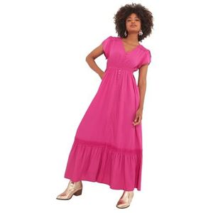 Joe Browns Dames Petite Colour Block Button Through Boho Maxi-jurk met zakken, roze, 12, roze, 38 petite