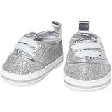 Heless 147 glitter-sneakers voor poppen, in zilver, maat 38-45 cm, chique schoenen met wow-effect voor speciale gelegenheden