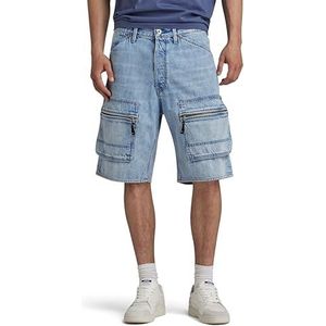 Denim Cargo Loose Short, Blauw (Sun Faded Cloudburst D24442-d536-g339), 34W