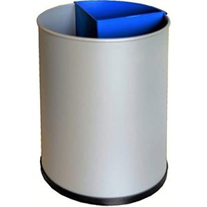 OFITURIA® Afvalemmer voor recycling, metaal, inhoud, 16 l, zilverkleurig, 1 uitneembaar vak voor afval