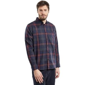 Armor Lux Flanellen overhemd met ruitpatroon, Marine/Cardinal/M, M