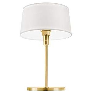 Homemania Tafellamp Classic, wit, goud messing, stof, 27 x 27 x 39 cm, 1 x E27, max. 53W, 220-240V