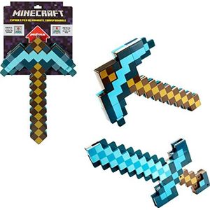 Mattel Minecraft Speelgoed, Zwaard en Pikhouweel, Minecraft Spel, Transformerend Accessoire, rollenspellen voor Kinderen FCW14