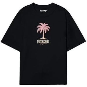 JACK & JONES Joralmeria Tee Ss Crew Neck FST voor heren, zwart, XS