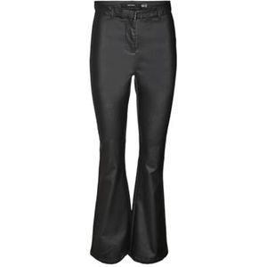 VERO MODA Vmjade Mr Coated Flared Pants, dames, zwart, XL / 32L