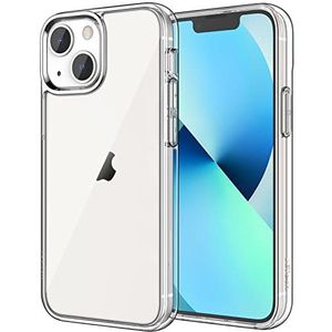JETech Hoesje voor iPhone 13 6,1-Inch, Anti-Vergeling Schokbestendige Transparante Bumper Case, Antikras Doorzichtige Achterkant (Transparant)