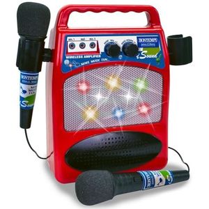 Bontempi - Draagbare Bluetooth-karaoke, met twee MP3-microfoons en lichteffecten, 58 x 63 x 37 cm, meerkleurig (486000)