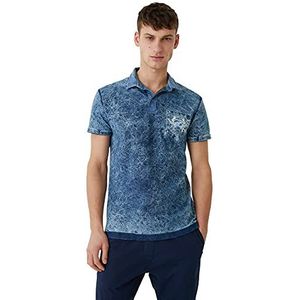 Desigual Heren Feid Polo Shirt, blauw, S