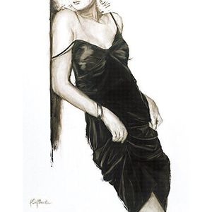 Janel Eleftherakis Klein Zwart Jurk I Canvas Print, Meerkleurig, 40 x 50 cm