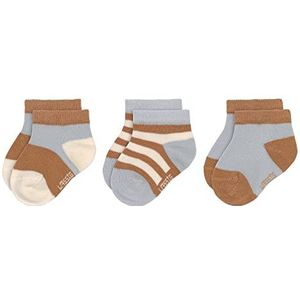 LÄSSIG Kindersneakersokken 3-delige set/lichtblauw-karamel maat 19-22, Lichtblauw - karamel, 19/22 EU