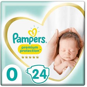 Pampers Babyluiers Maat 0 (2-5 kg) Premium Bescherming, Pasgeboren, 24 Stuks, Doos Van Een Halve Maand, Beste Comfort En Bescherming Voor De Gevoelige Huid