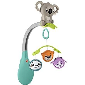 Fisher-Price 3-in-1 kalmeert en speelmobiel voor gebruik op wiegjes en kinderwagens met meeneemspeelgoed voor baby's vanaf de geboorte en ouder