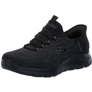 Skechers Men's Summits Key Pace Hands Free Slip-in Loafer, Black/Black, 10.5 Wide