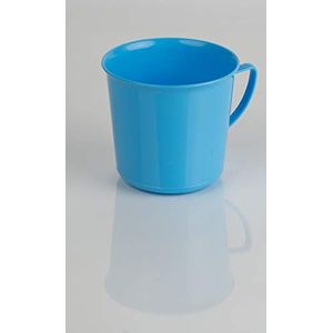 Kimmel Mok met handvat theekopje koffiebeker herbruikbaar onbreekbaar 330 ml, kunststof, lichtblauw