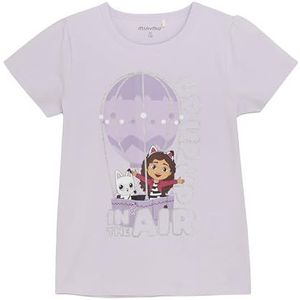 MINYMO Meisjes-T-shirt met korte mouwen en Gabby's Dollhouse-opdruk, paars, 110 cm