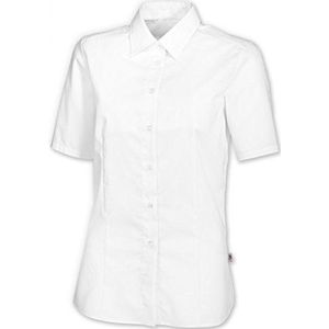 BP 1562-682 damesblouse 1/2 mouw van gemengde stof met stretchaandeel wit, maat 34