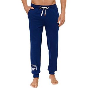 Schiesser Lange pyjamabroek voor heren, blauw (donkerblauw 803), Large (52)