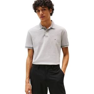 Tommy Hilfiger Heren Contrast Collar Block REG Polo MW0MW40688 S/S Polo, Grijs (lichtgrijs Heather), S, Grijs (lichtgrijs Heather), S