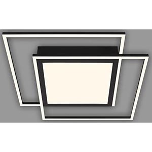 BRILONER - Plafondlamp LED, Plafondlamp LED, LED Frame centreerlicht, Warm wit licht, 5800 Lumen, Afzonderlijk schakelbaar, Zwart
