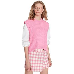 TRENDYOL Vrouwen Knitting Detailed Overwhelm Knitwear Sweater, Pink, S, roze, S