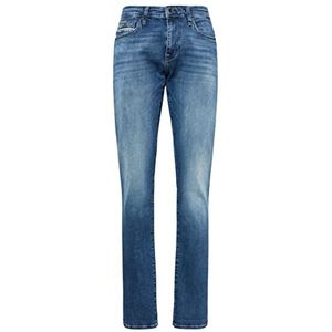Mavi Marcus Slim Straight Jeans voor heren, slim fit, rechte pijpen, Donker vintage ultra bewegen, 28W x 34L