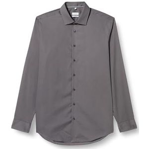 Seidensticker Men's Slim Fit shirt met lange mouwen, grijs, 36, grijs, 36