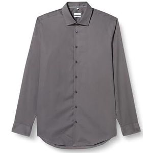 Seidensticker Men's Slim Fit shirt met lange mouwen, grijs, 42, grijs, 42