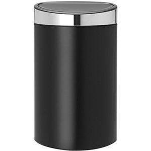 Brabantia Touch Bin Prullenbak, Kunststof Binnenemmer, Matt Black, 40 Liter