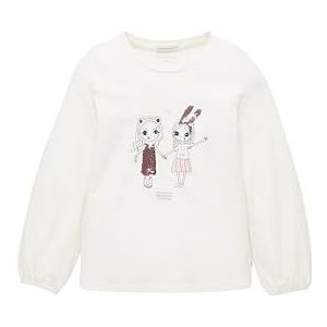 TOM TAILOR T-shirt met lange mouwen voor meisjes, 12906 - Wool White, 92/98 cm