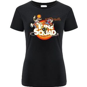 ERT GROUP Origineel en officieel gelicentieerd door Looney Tunes Zwart Dames T-Shirt Space Jam 031, Eenzijdige print, Maat L, Space Jam 031 Zwart, L
