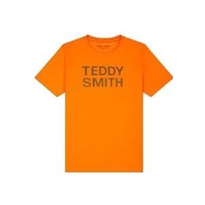 Teddy Smith, Ticlass 3 MC Jr T-shirt voor jongens, Tangerine/zwart, 16 Jaren