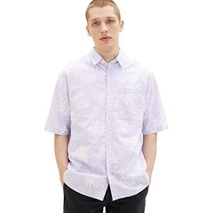 TOM TAILOR Denim Uomini Overhem 1037040, 31422 - Lilac Leaf Lines Print, L
